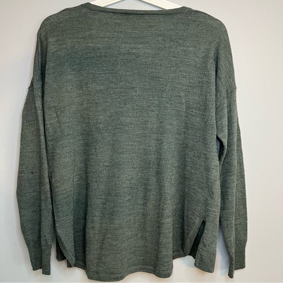 Madewell Merino Wool Blend Sweater Crew Neck Green Size M Essential Contemporary - Picture 10 of 10